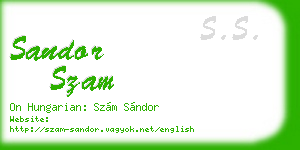 sandor szam business card