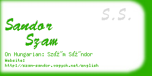 sandor szam business card